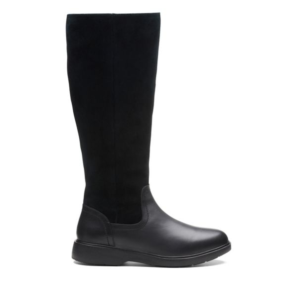 Clarks Womens Un Elda Hi Knee High Boots Black | USA-9602587